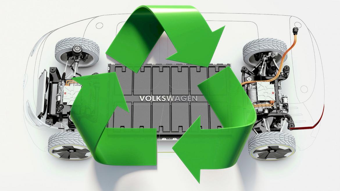 Volkswagen recycling accu's EV's