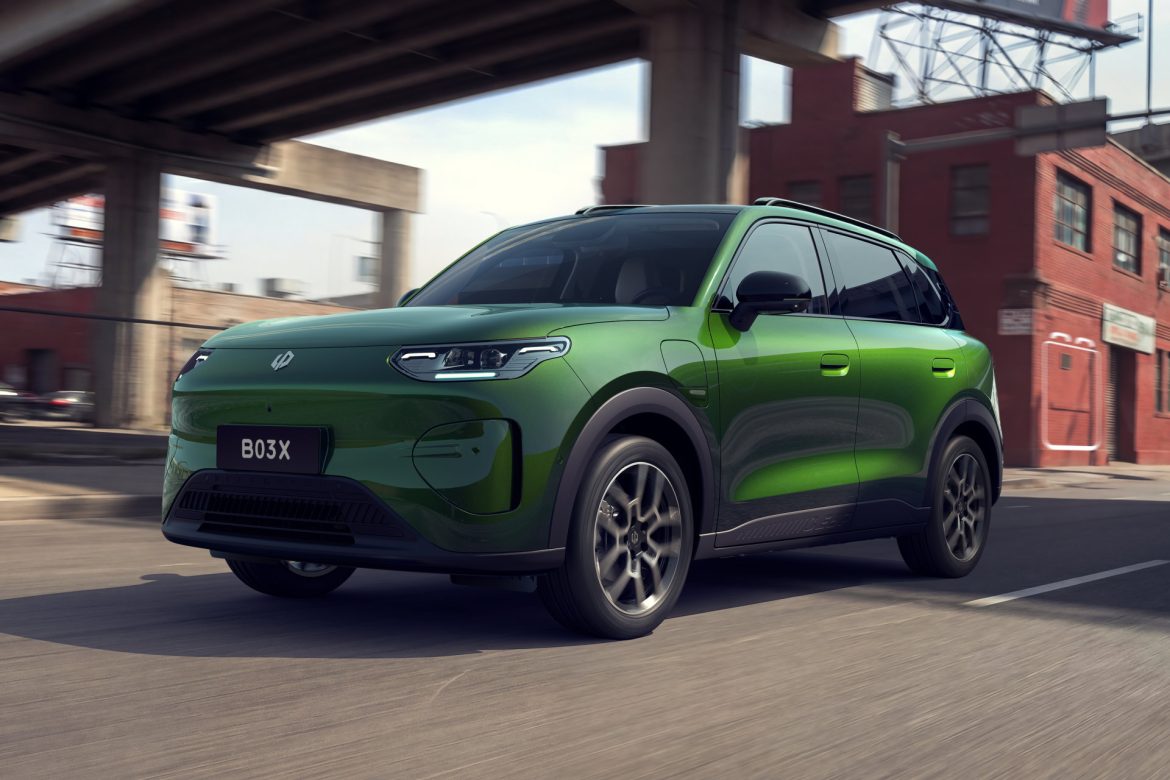 Leapmotor B03X is in Nederland te bestellen vanaf € 23.995. De compacte elektrische cross-over biedt tot 382 km WLTP en snelladen tot 133 kW.