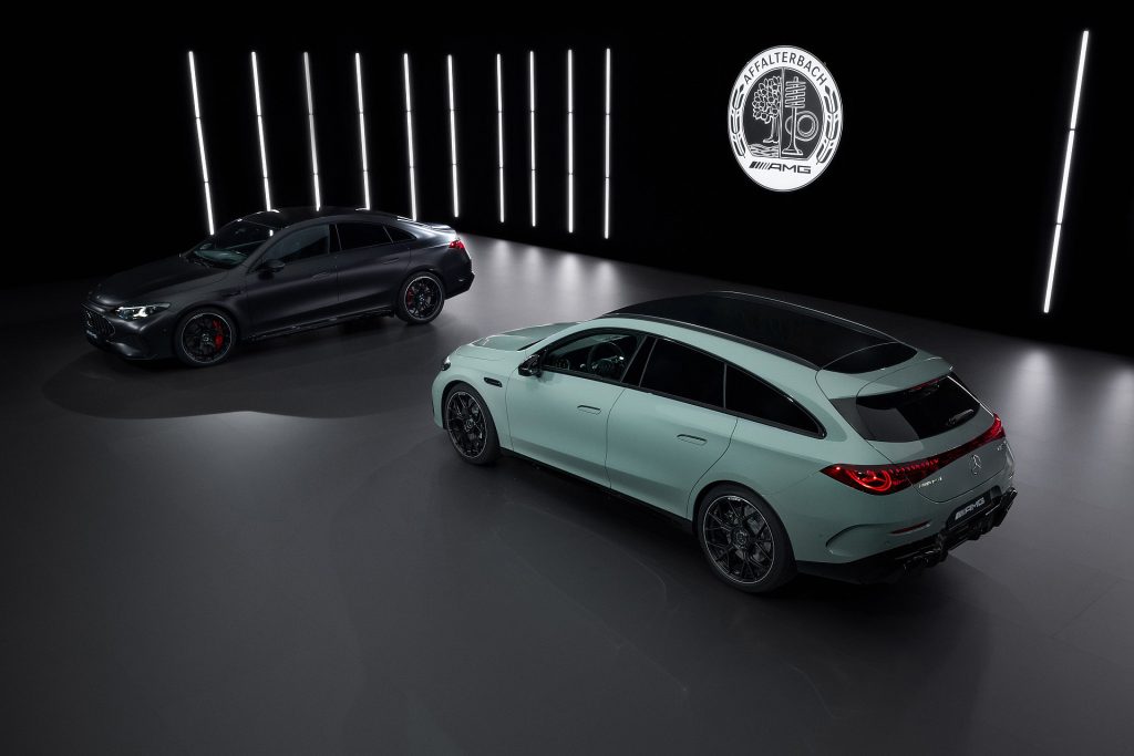 Mercedes-AMG CLA 45 4MATIC+ komt als EV met 680 pk, als Limousine en Shooting Brake, en een voorlopige WLTP-actieradius van meer dan 670 km.