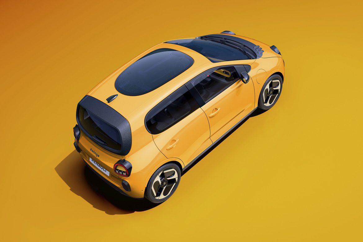 De Renault Twingo E-Tech electric krijgt het 0,7 m² grote Twingobay panoramadak. De nieuwe optie verwijst subtiel naar de speelse Twingo van vroeger.